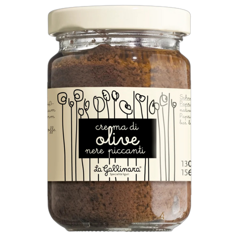Schwarze Oliventapenade mit Peperoncino – La Gallinara, Ligurien (130 g)